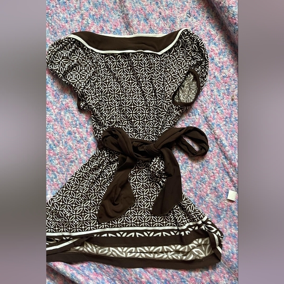 Speechless brown and white t shirt with ribbon tie size 6 - Picture 2 of 3